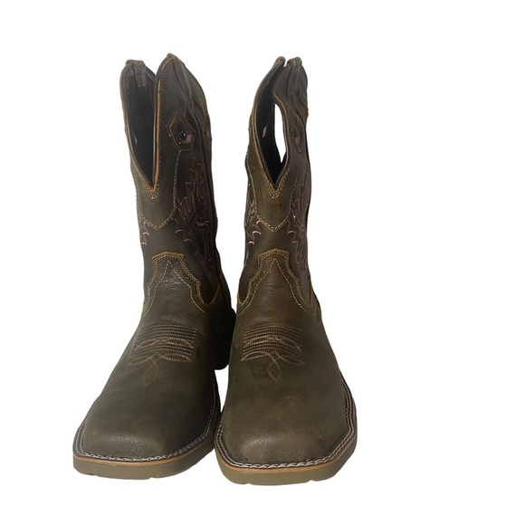 Double H Work Western Women’s phantom rider Boots Brown Leather Size 10 M - Picture 8 of 10